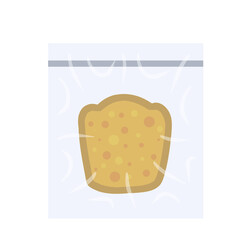 Sandwich in bag. Package with breakfast. School lunch in a zip lock bag. Flat illustration