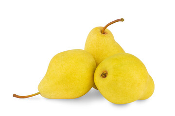 yellow ripe pears, isolate on a white background