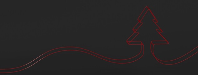 merry christmas card modern 3d minimal tree