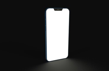 Realistic isometric black frameless smartphone mockup perspective 3d black