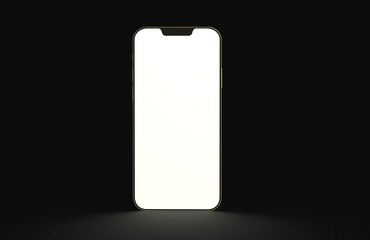 Realistic isometric black frameless smartphone mockup perspective 3d black