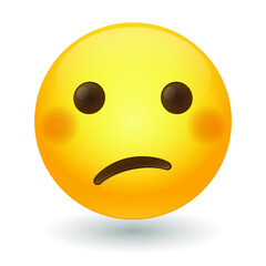 Confused Emoji Icon Illustration Sign. Nonplussed Vector Symbol Emoticon Design Vector Clip Art.