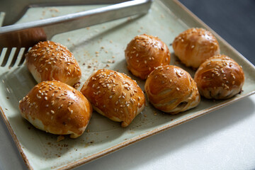 Baked dough with meat - samsa.