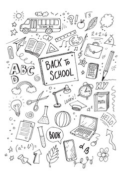 Hand drawn back to school vector doodles