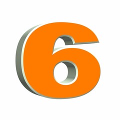 chiffre 6 orange 