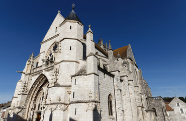 Fototapeta na wymiar Church Notre-Dame de Moret-sur-Loing. Moret-sur-Loing is a commune in Seine-et-Marne department in the Ile-de-France region .