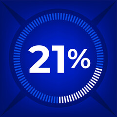 21 percent count on dark blue background