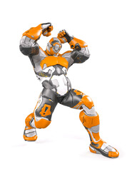 future soldier is doing a smash pose on white background