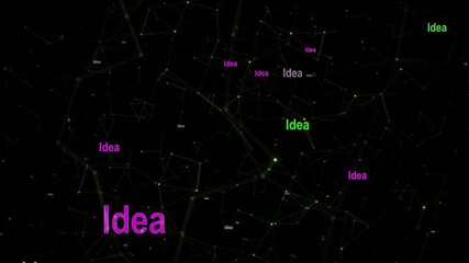 Idea text against network  background