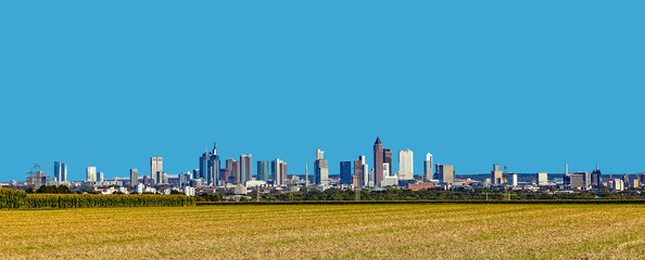 panoramic view of skyline of Frankfurt