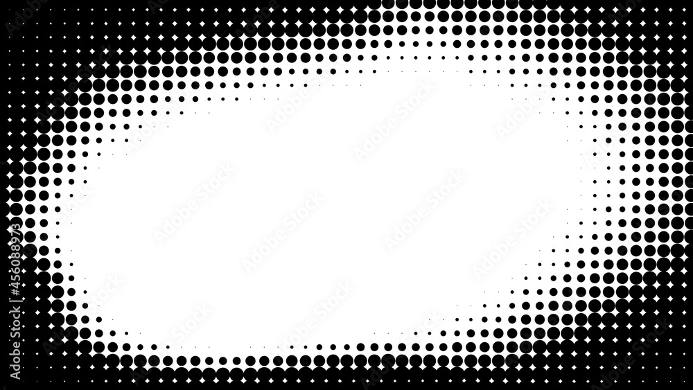 Poster Simple black and white dotted frame with halftone effect