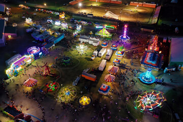 Aerial scene of a Fair at night