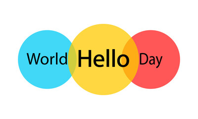 World hello day banner, vector art illustration.