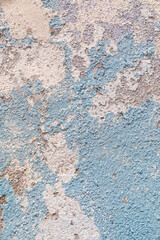 rotten wall with peeling old blue color