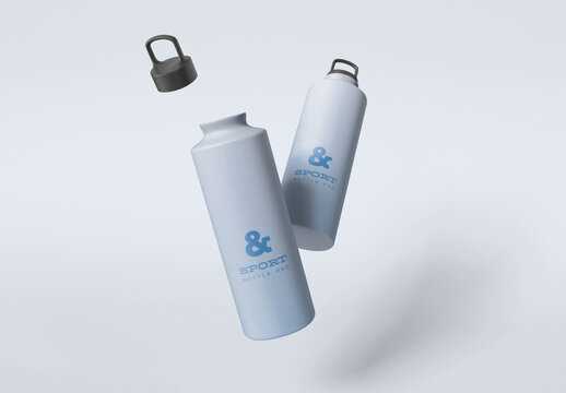 Two Sport Water Bottle Mockup