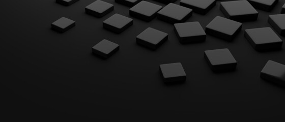 Black background. Shapes 3d illustration, 3d rendering.