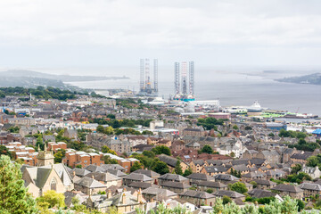 View over Dundee, Scotland, toward Eastern Wharf Quay.