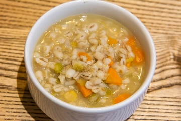 Pearl-barley soup in Scotland.