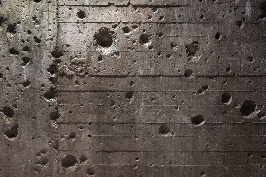 Bunker wall with shell holes / Texture / Background