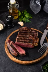 Fotobehang Grilled marbled rib eye steak © Yulia Furman