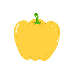 Cute pepper. Vector hand drawn style. Yellow pepper 