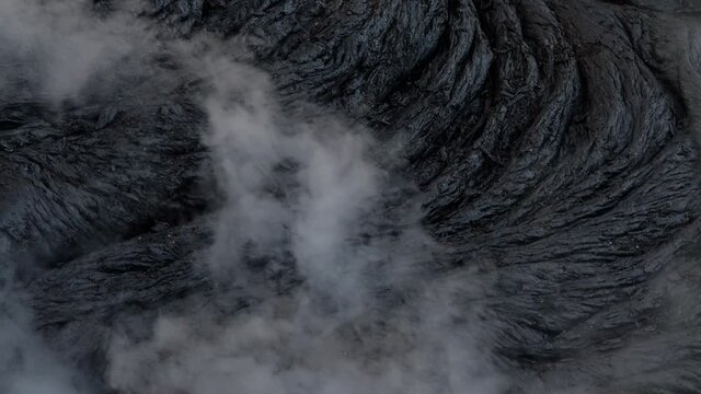 Hardened Lava Flow From Erupting Fagradalsfjall Volcano In Reykjanes Peninsula