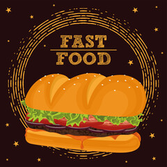 Isolated sandwich with tomatoes menu fast food image