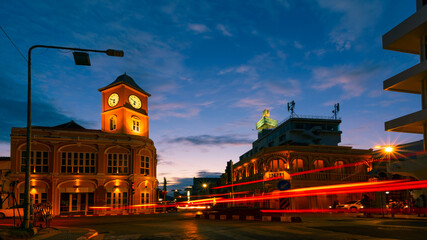 Phuket city Thailand Amazing Beautiful buildings in Phuket Old Town with Sino-Portuguese...