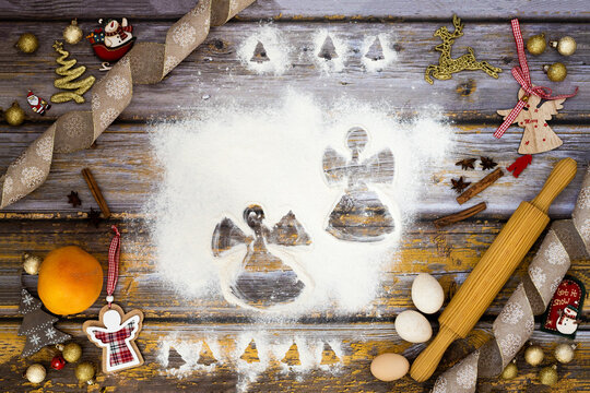 Angel Christmas digital backdrop/ x-mas digital background