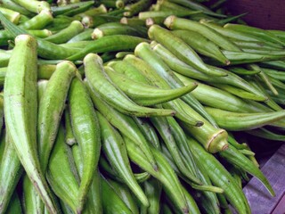 Okra in the market