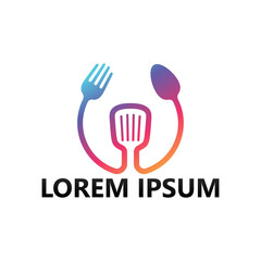 Cook food logo template design