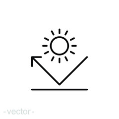 Sunblock icon. Simple outline style. Sun protective surface, ultraviolet, UV, anti, solar, light, lightweight, UVA, UVB, spf. Vector illustration isolated on white background. Editable stroke EPS 10
