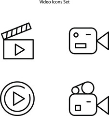 Video Icon, Video camera icon, Video icon set, Video player Icon Vector Illustration.