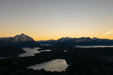 Beautiful summer sunsets in the city of San Carlos de Bariloche, Patagonia, Argentina.