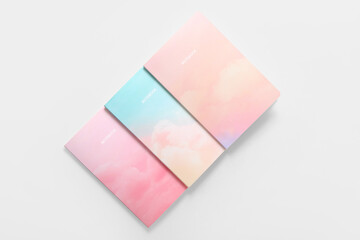 Stylish notebooks on white background