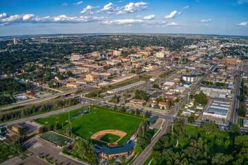 Aerial View of Bismark, North Dakota during Summer