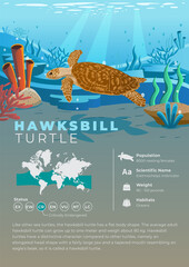 Animal Infographic Series - Hawksbill Turtle