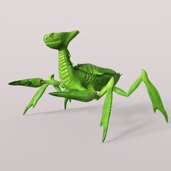 3d-illustration of an isolated alien mantis