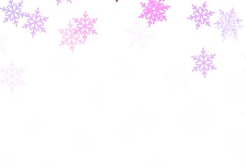 Light Pink vector background with xmas snowflakes, stars.