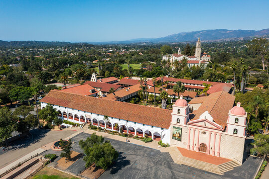 Santa Barbara Mission, aerial photo