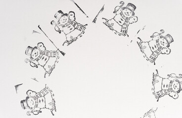 Fototapeta premium christmas themed rubber stamp background