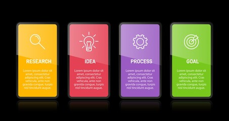 Infographic design with icons and 4 options or steps. Thin line vector. Infographics business concept. Can be used for info graphics, flow charts, presentations, web sites, banners, printed materials.