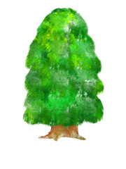 木　クリスマスツリー　水彩