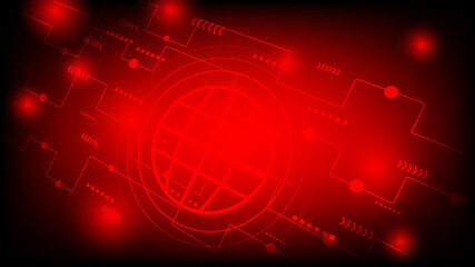 abstract technology background vector   digital red