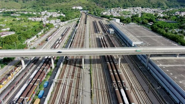 Hong Kong Pat Heung MTR maintenance centre, Aerial view.