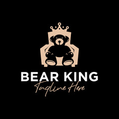 bear king chair inspiration illustration logo