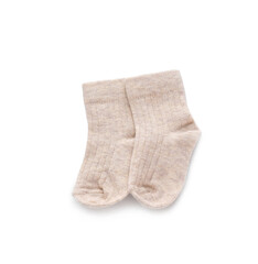 Fototapeta na wymiar Baby socks on white background