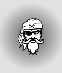 Pirate head mascot. Vector illustration.