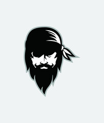 Pirate head mascot. Vector illustration.