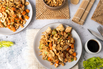 Cashew chicken, home made Chinese food with limited ingredients, healthy alternative to take out. 